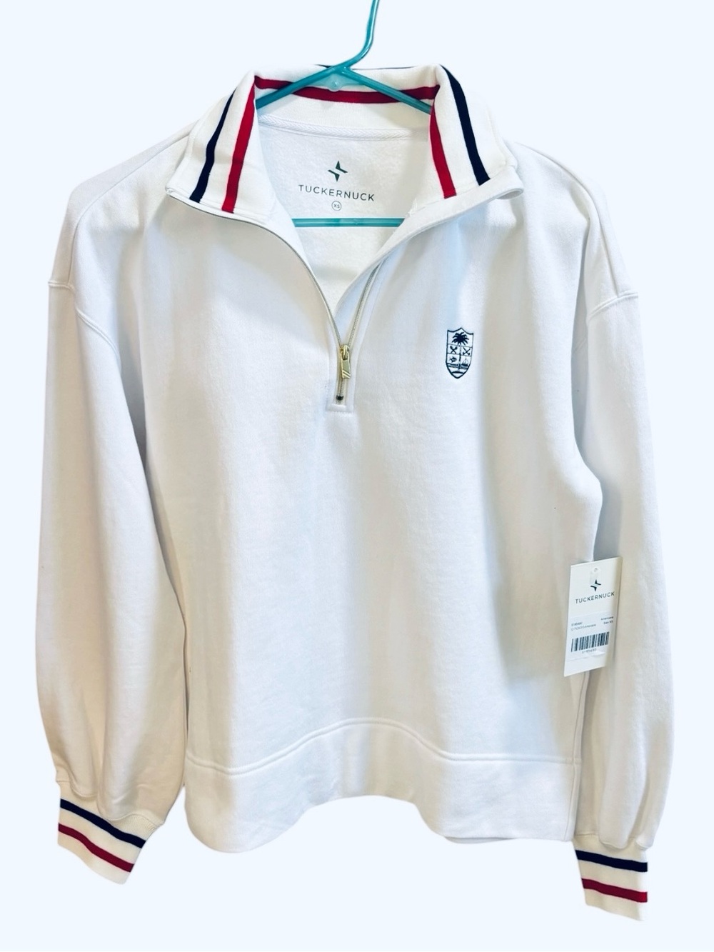Tuckernuck Americana Carlson Quarter Zip in White Size XS. NWT